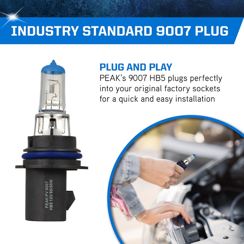 PEAK Power Vision Automotive High Performance 9007/HB5 65/55W Headlights (2 Pack) - Image 4